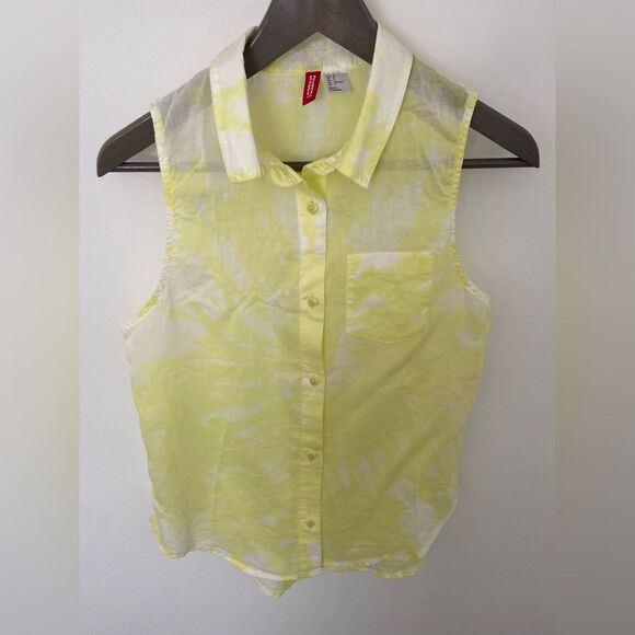 H&M Tie Dye Sleeveless Button Down Tank Top - Picture 1 of 13
